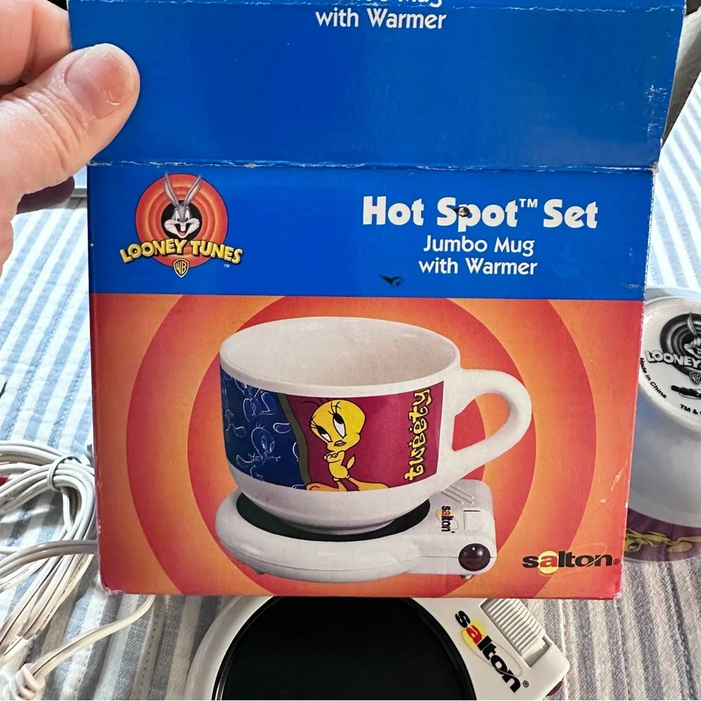 Vintage Hot Spot Set‎ Tweety Jumbo Mug With Warmer NIB